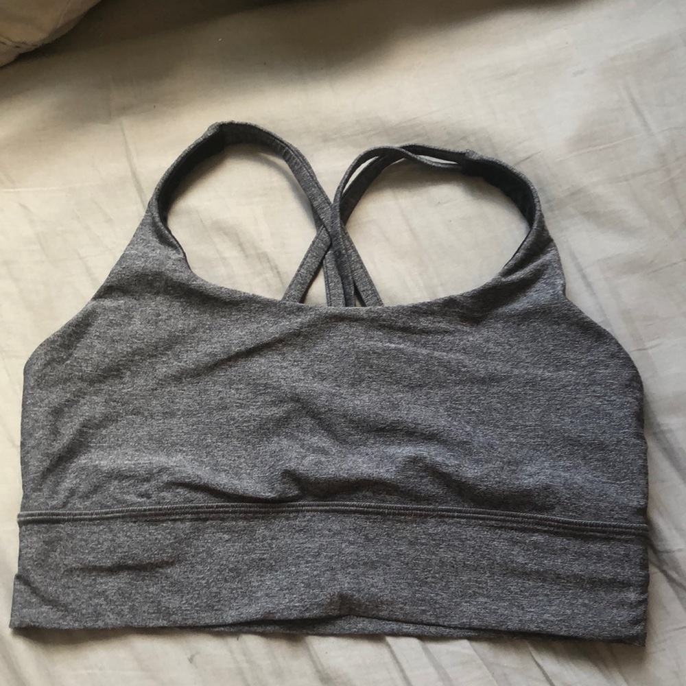 Lululemon Gray Energy Long-line Sports Bra